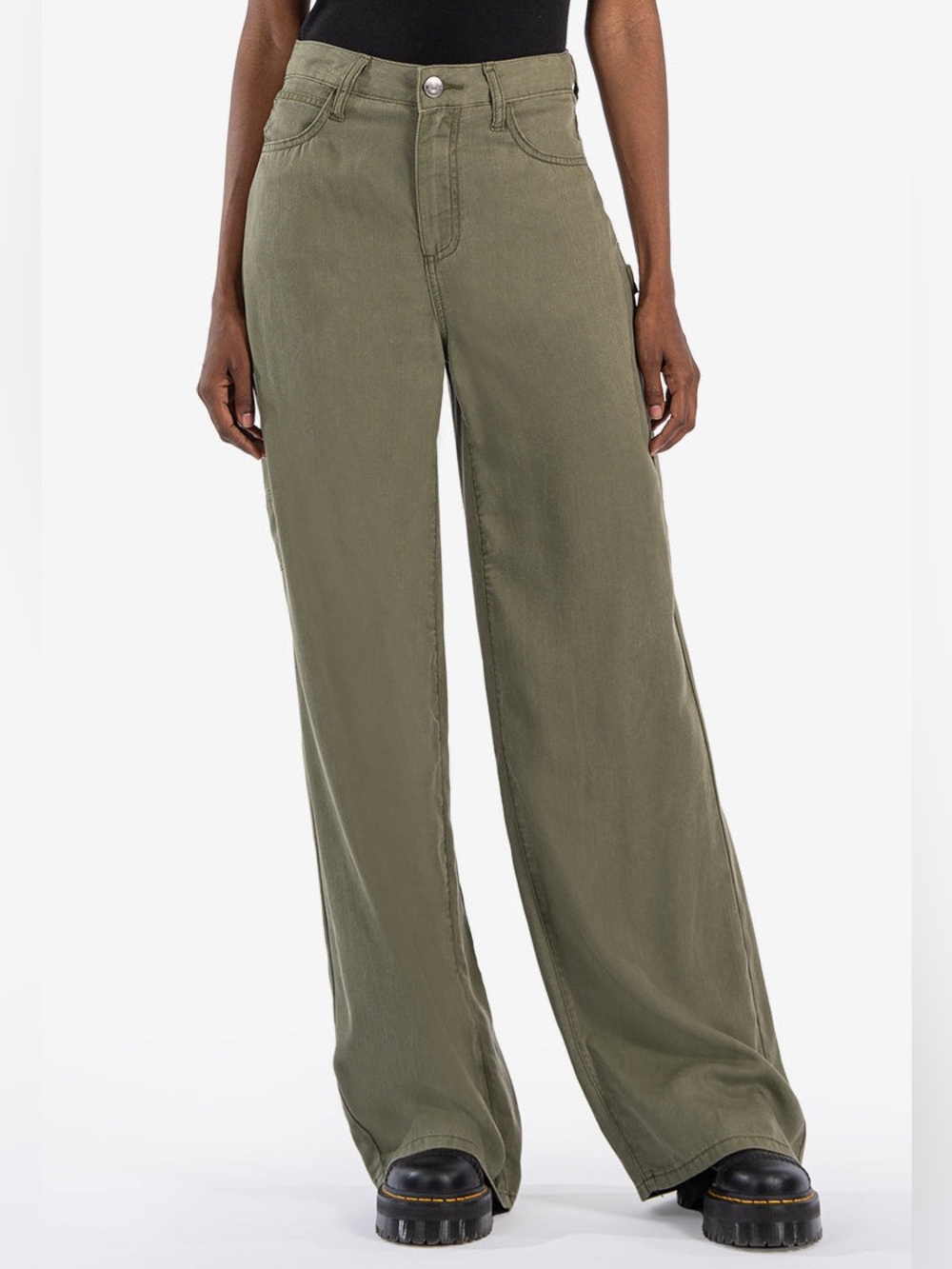 Kut From The Kloth Sienna High RIise Wide Leg - Olive Green 2
